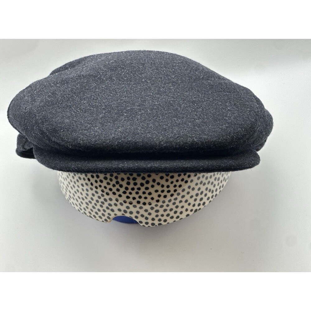 Wigens Wool Carl Ivy Flat Cap Newsboy Insulated Snap Size 58 7 1/4 Charcoal Gray